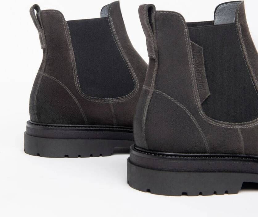 Nerogiardini Zwarte Leren Enkellaarzen Black Heren