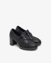 Nerogiardini Zwarte leren loafers met metalen klem Black Dames - Thumbnail 2