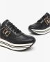 Nerogiardini Zwarte leren platform sneakers Black Dames - Thumbnail 4