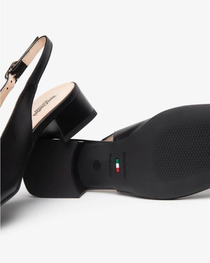 Nerogiardini Zwarte Leren Sandalen voor Vrouwen