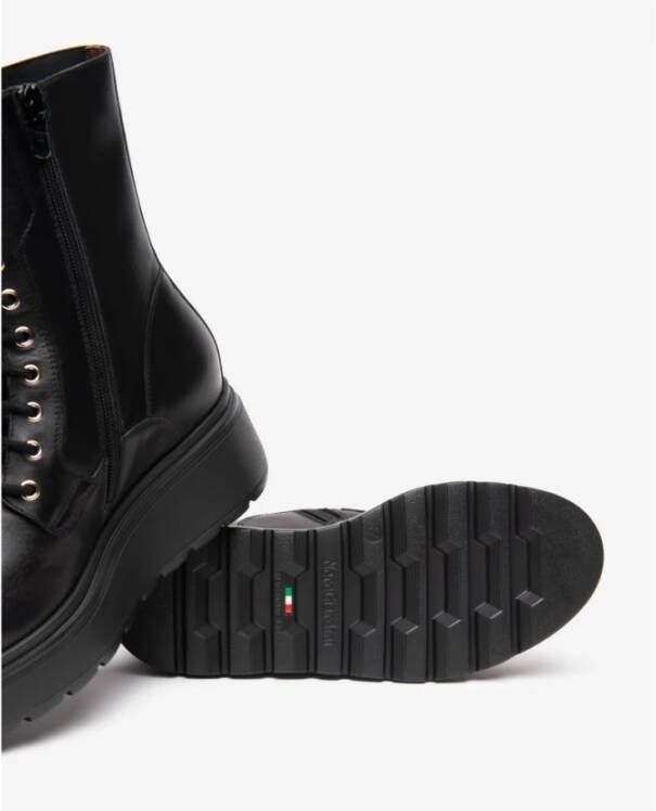 Nerogiardini Zwarte leren veterschoenen