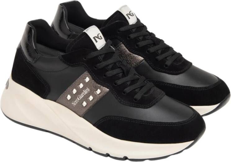 Nerogiardini Zwarte Vetersneaker met Stijlvol Ontwerp Black Dames
