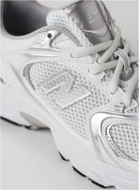 New Balance Witte lage sneakers met reflecterende details White Dames