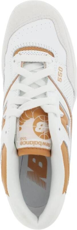 New Balance 550 Faux Leren Sneakers met Perforaties White Dames