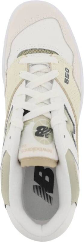 New Balance 550 Faux Leren Sneakers met Perforaties White Dames