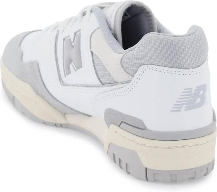 New Balance 550 Leren Sneakers met Suede Inzetstukken White Heren