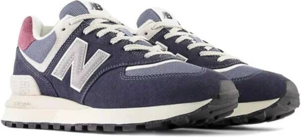 New Balance 574Lgfn Sneakers Marineblauw met Grijs en Granaatappel Details Meerkleurig Heren