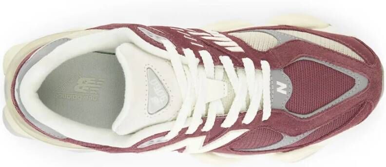 New Balance 9060 VNA Sneakers Gewassen Bordeaux Rots Grijs Rood Heren