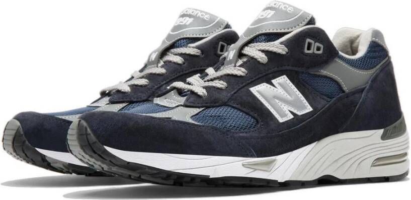 New Balance Blauw en Grijs 991 Sneakers Blauw Heren