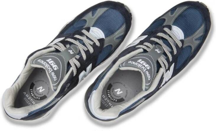 New Balance Blauw en Grijs 991 Sneakers Blauw Heren
