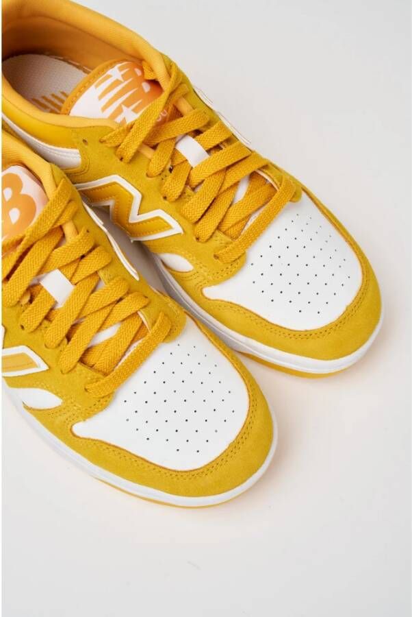 New Balance Gouden Platte Sneakers 480 Geel Heren