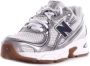New Balance Grijze Leren Sneakers Geperforeerde Details - Thumbnail 4