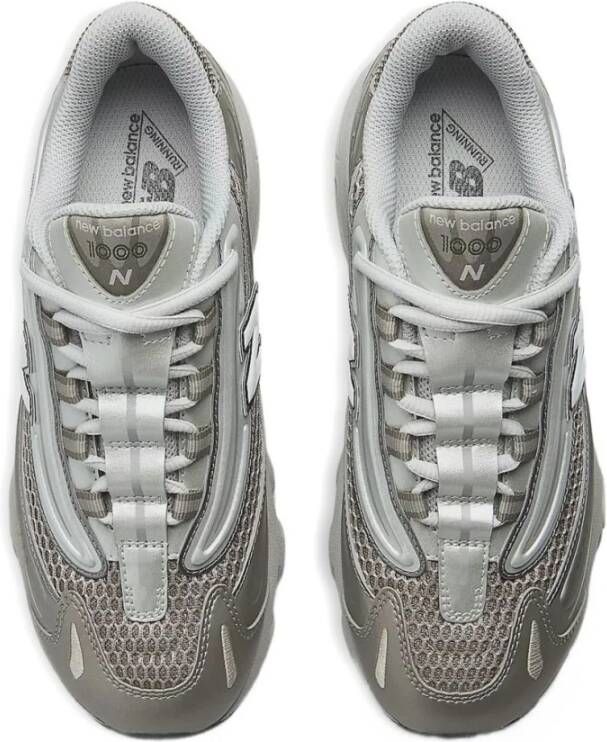 New Balance Grijze Metallic Veterschoenen met Mesh
