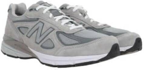 New Balance Grijze Suède Mesh Lage Sneakers Gray Heren