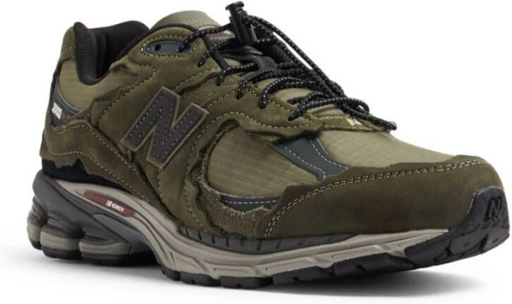 New Balance Groene platte schoenen Mesh Suède Green Heren