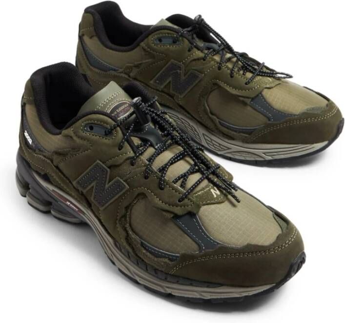 New Balance Groene platte schoenen Mesh Suède Green Heren