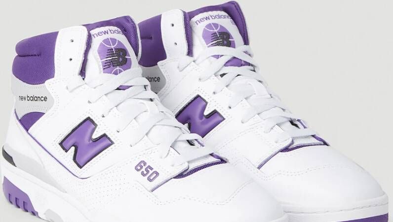 New Balance Hoge Top Leren Sneakers Purple Heren