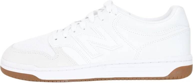 New Balance Iconische Witte Sneakers met Fluweel Details White Heren