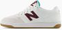 New Balance Klassiek 480 Laag Wit & Bourgondië Multicolor - Thumbnail 3