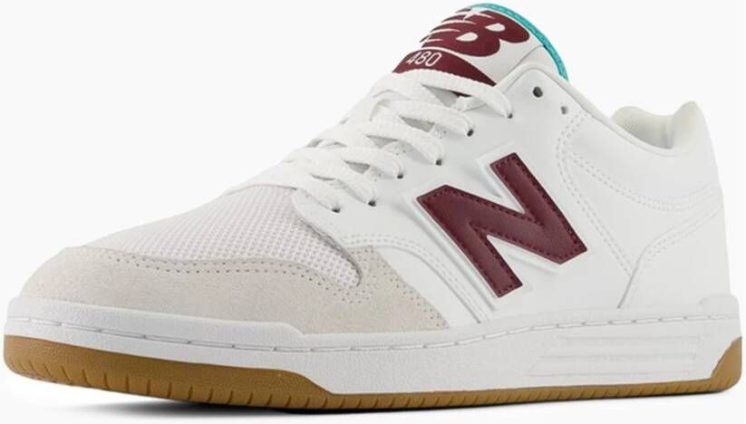 New Balance Klassiek 480 Laag Wit & Bourgondië Multicolor Heren