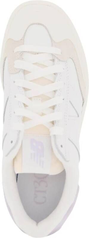 New Balance Leren Sneakers met Gebogen Lijnen White Dames