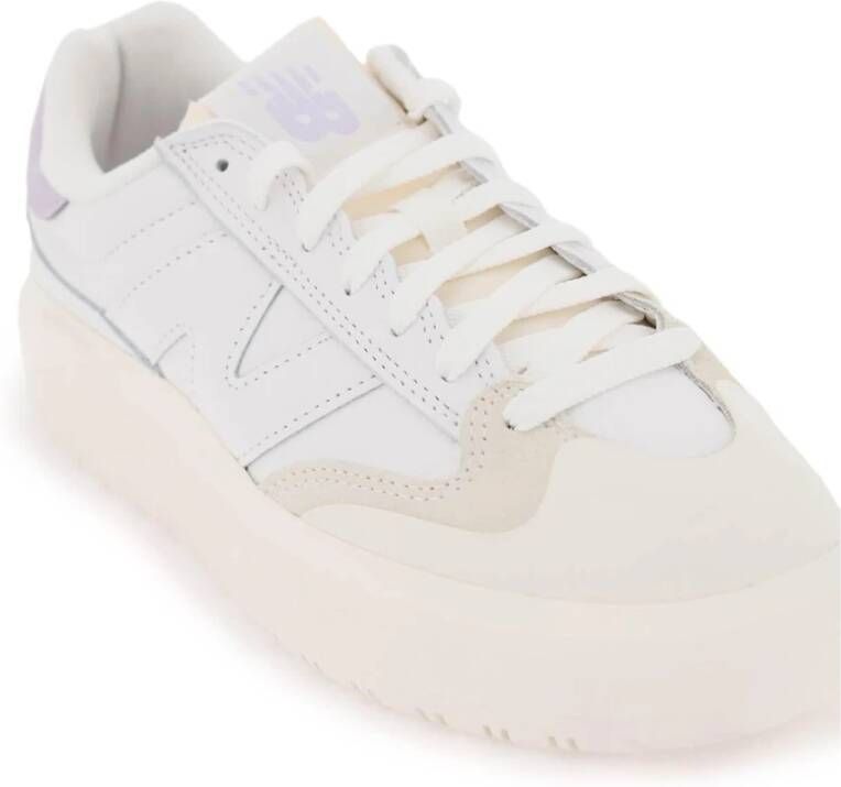 New Balance Leren Sneakers met Gebogen Lijnen White Dames