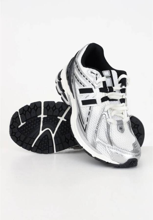 New Balance Metallic Silver Black Sneakers White Unisex