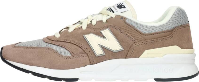 New Balance Bruin en beige leren textiel sneaker Beige Heren