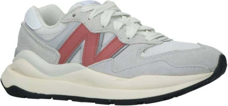 New Balance Grijze Leren-Textiel Sneakers Grijs Dames