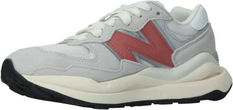 New Balance Grijze Leren-Textiel Sneakers Grijs Dames