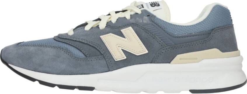 New Balance Blauw en beige leren sneakers Blauw Heren