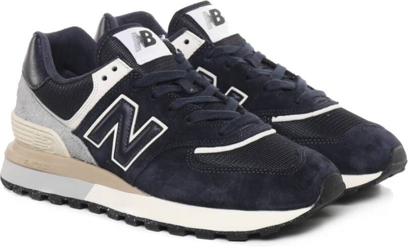 New Balance Navy Leren Sneakers Blauw Heren