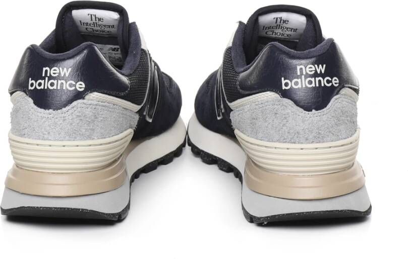 New Balance Navy Leren Sneakers Blauw Heren