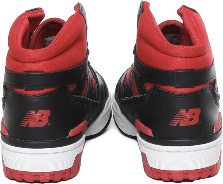 New Balance Zwarte Leren Sneakers met Rode Accenten Zwart Heren