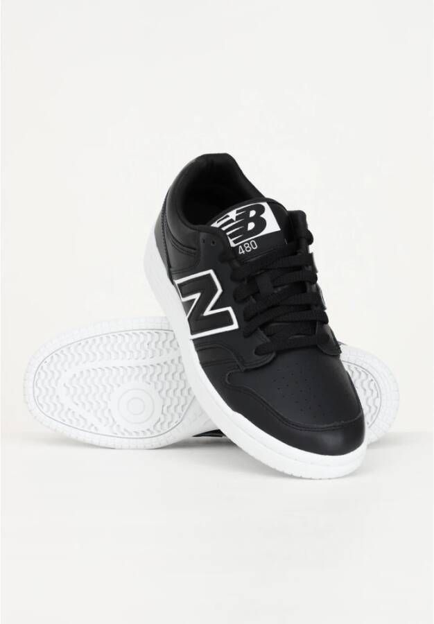 New Balance Zwarte en grijze leren sneakers Zwart Heren