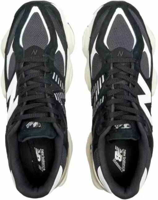 New Balance Zwarte leren en stoffen unisex sneakers Zwart Heren