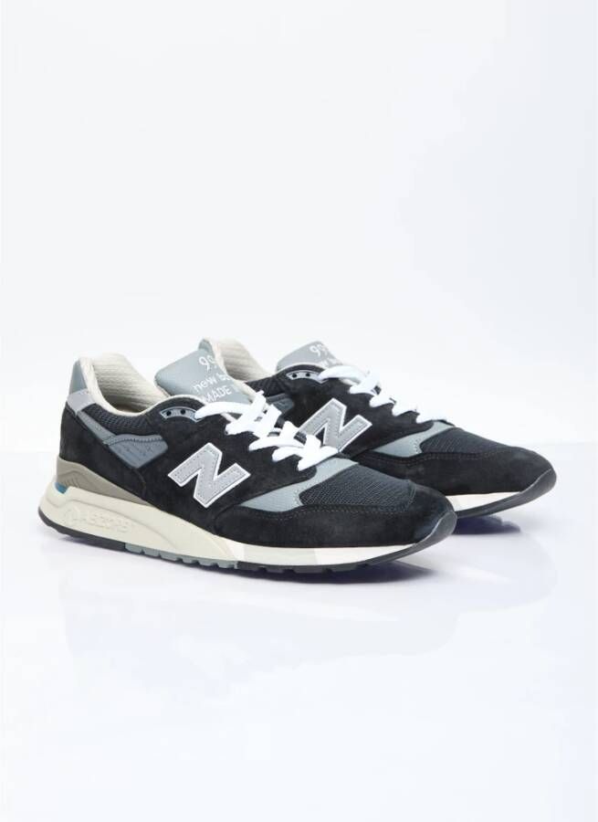 New Balance Suede Mesh Panel Sneakers Black Heren