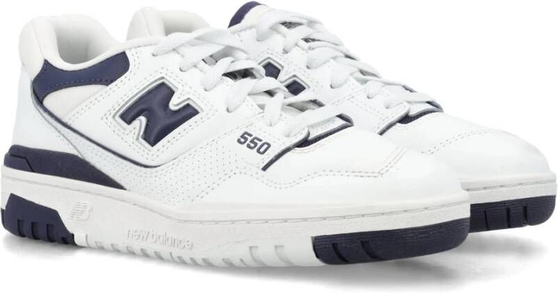 New Balance Wit Marineblauw Leren Lage Sneakers White Dames
