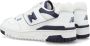 New Balance Wit Marineblauw Leren Lage Sneakers White Dames - Thumbnail 4