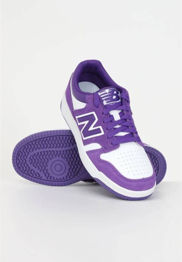 New Balance Witte en Paarse Unisex Sneakers Paars Heren