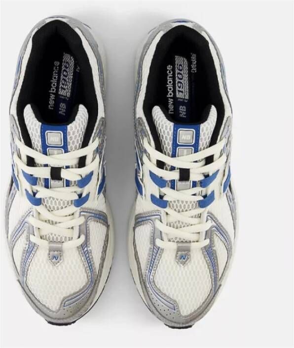 New Balance Witte en Zilveren Sneakers met Blauwe Details Gray Heren
