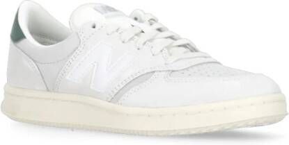 New Balance Witte leren sneakers met groene accenten Beige Heren