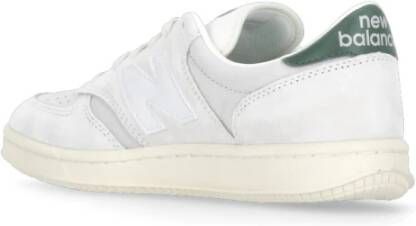 New Balance Witte leren sneakers met groene accenten Beige Heren