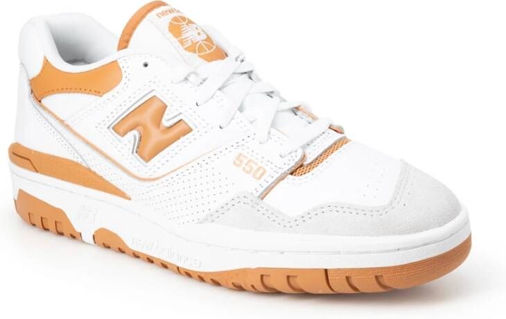 New Balance Witte Leren Sneakers met Multicolor Inzetstukken Wit Heren