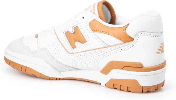 New Balance Witte Leren Sneakers met Multicolor Inzetstukken Wit Heren