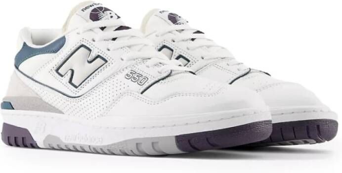 New Balance Witte Sneakers met Groene en Paarse Details White Heren