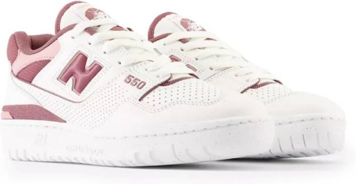 New Balance Witte Sneakers met Rode en Roze Details Wit Dames
