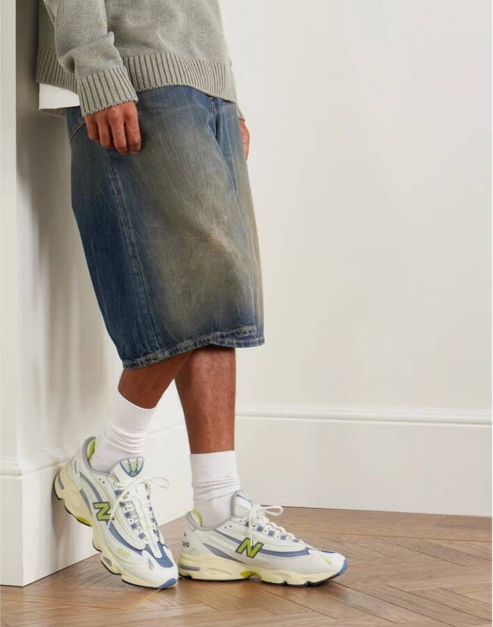 New Balance Zeezout Sneakers Blauwe Reiger Logo