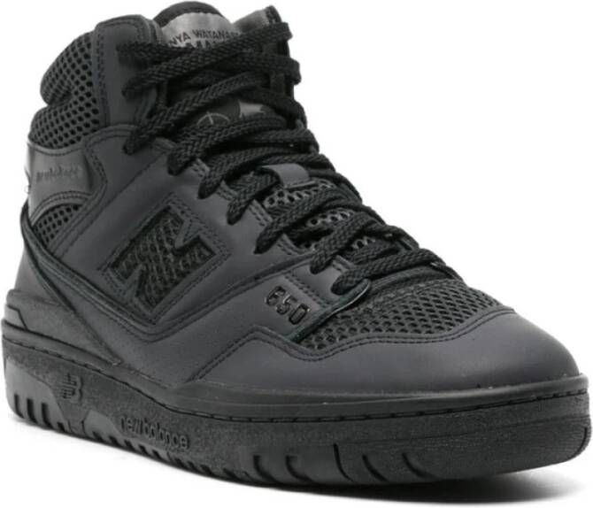 New Balance Zwarte Leren High-Top Sneakers Black Heren