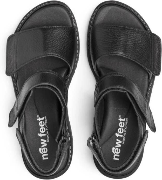 New Feet Flat Sandals Zwart Dames